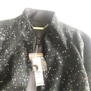 White House Black Market Woman’s Ombré Sequin Coat Black New with Tags XS